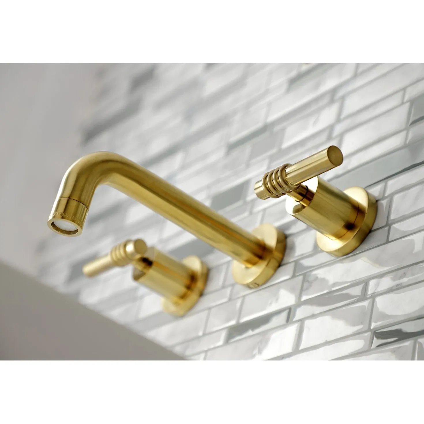 Kingston Brass Milano 2-Handle 8-Inch Wall Mount Bathroom Faucet