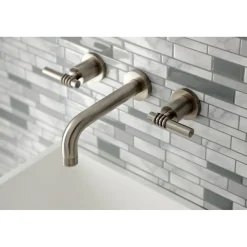 Kingston Brass Milano 2-Handle 8-Inch Wall Mount Bathroom Faucet