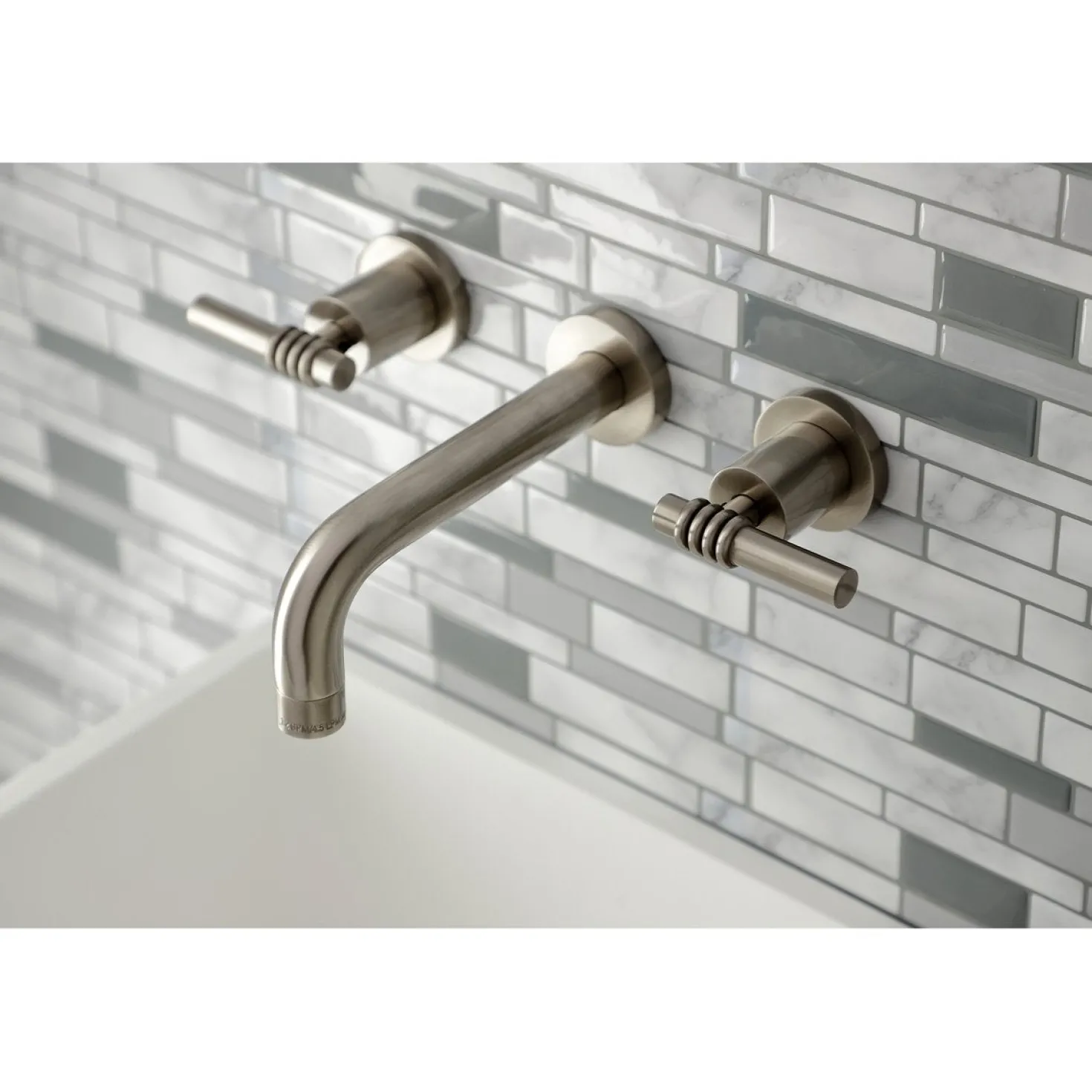 Kingston Brass Milano 2-Handle 8-Inch Wall Mount Bathroom Faucet