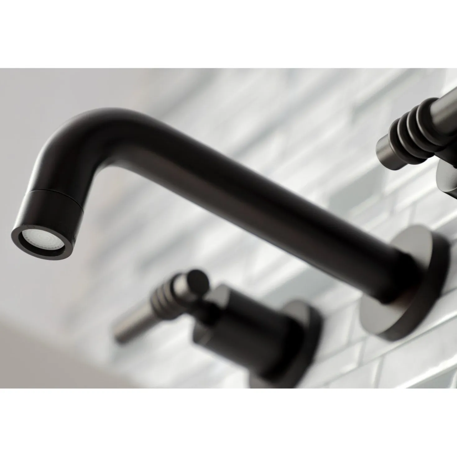Kingston Brass Milano 2-Handle 8-Inch Wall Mount Bathroom Faucet