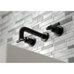 Kingston Brass Milano 2-Handle 8-Inch Wall Mount Bathroom Faucet