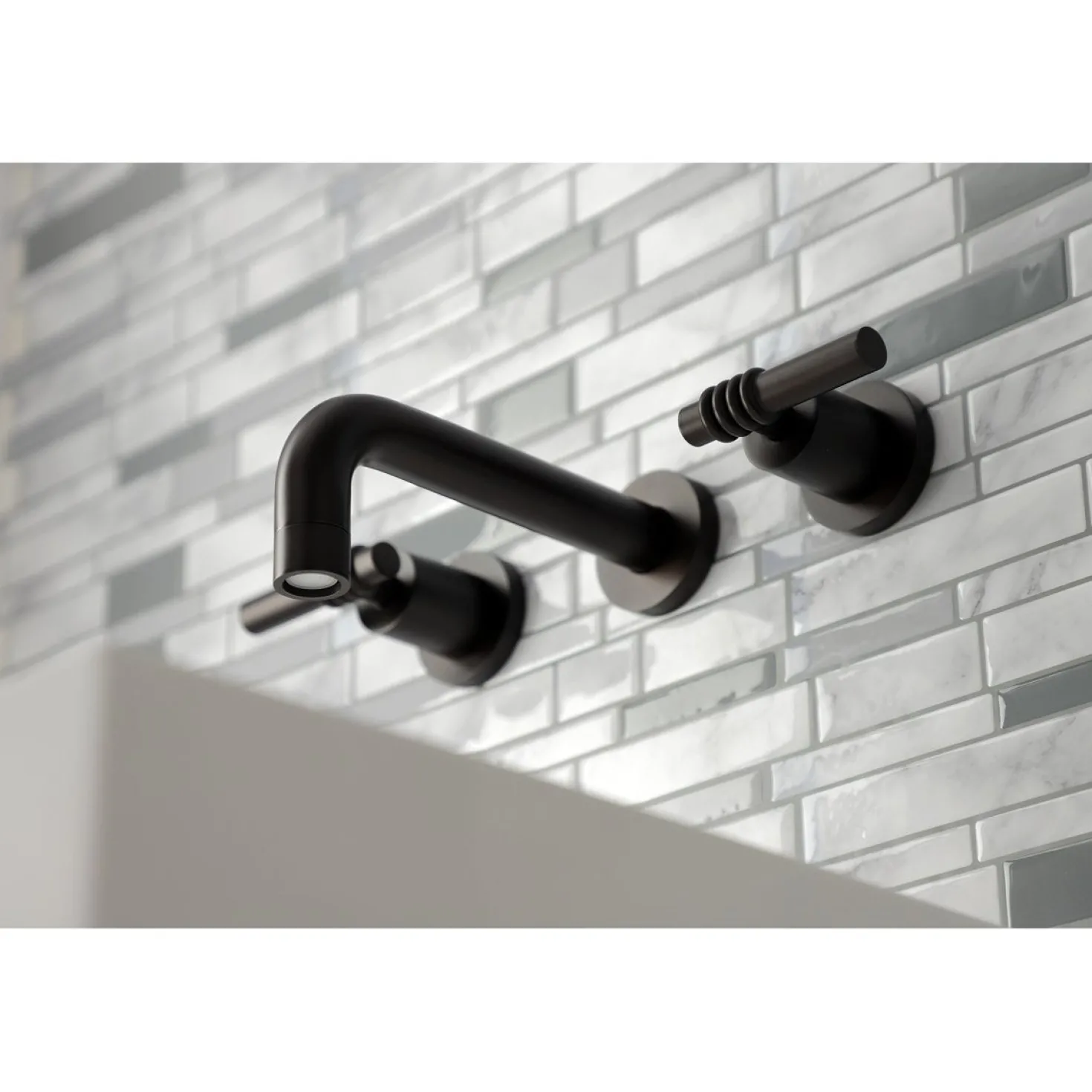 Kingston Brass Milano 2-Handle 8-Inch Wall Mount Bathroom Faucet