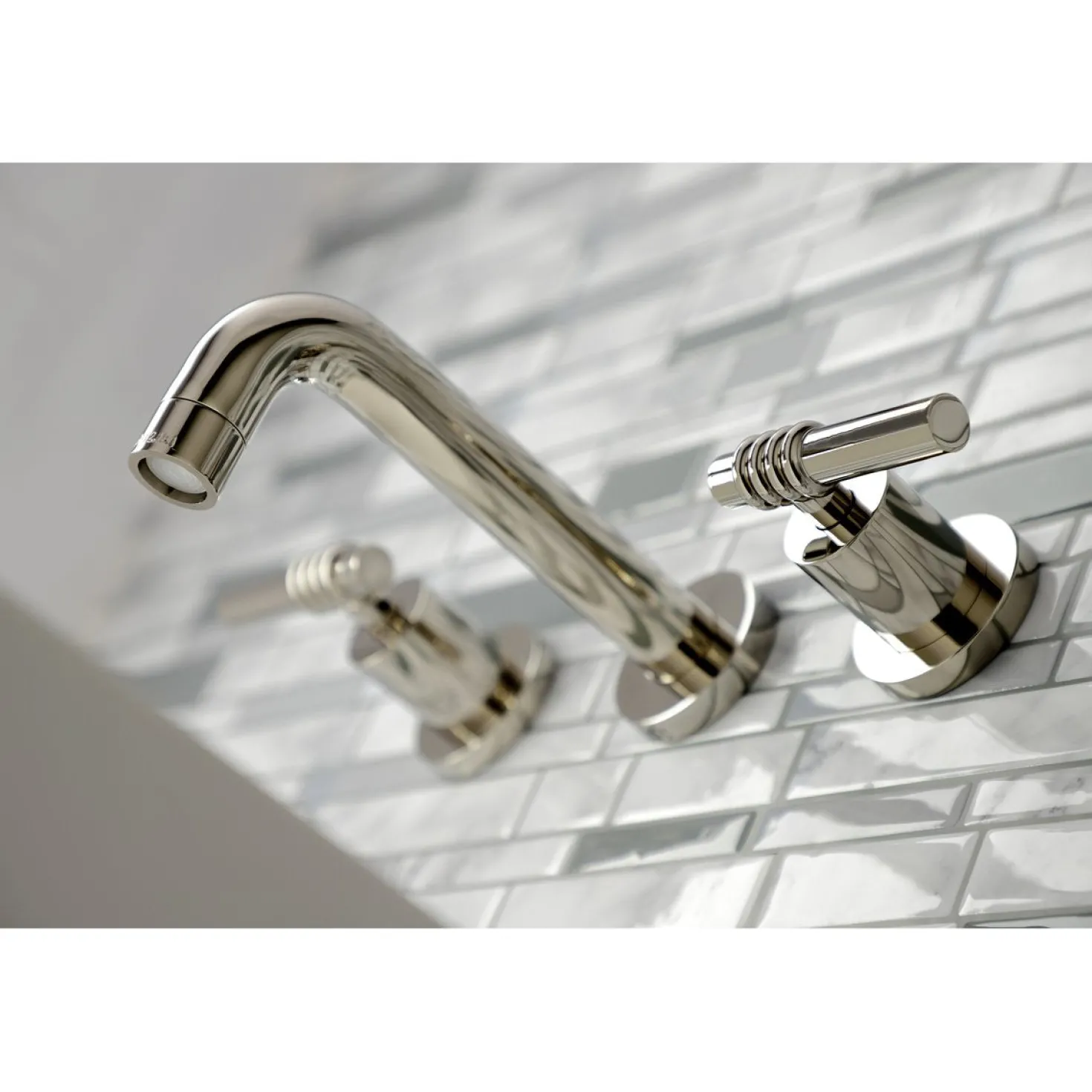 Kingston Brass Milano 2-Handle 8-Inch Wall Mount Bathroom Faucet