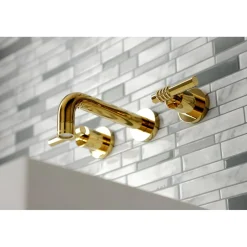 Kingston Brass Milano 2-Handle 8-Inch Wall Mount Bathroom Faucet