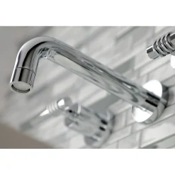Kingston Brass Milano 2-Handle 8-Inch Wall Mount Bathroom Faucet