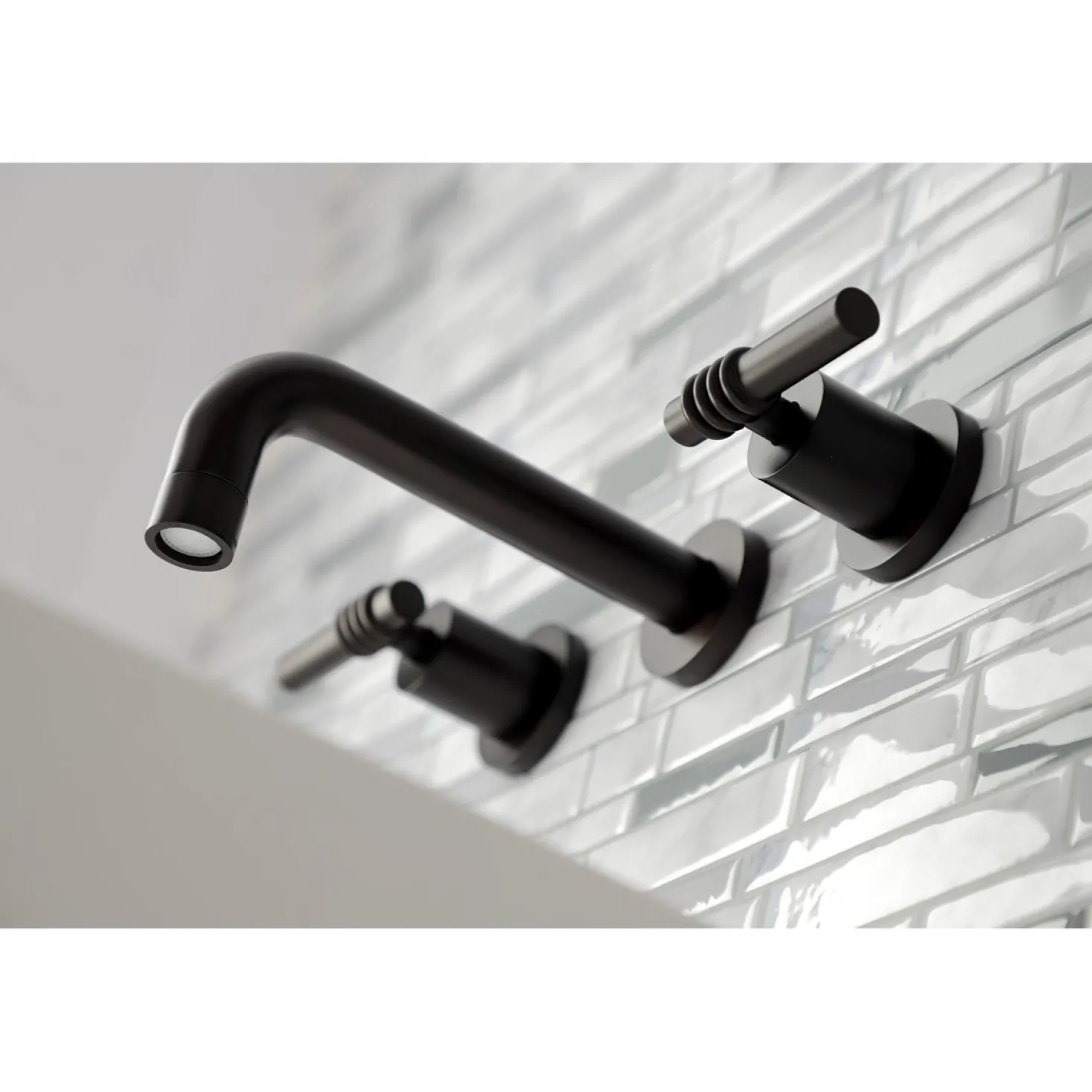Kingston Brass Milano 2-Handle 8-Inch Wall Mount Bathroom Faucet