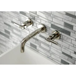 Kingston Brass Milano 2-Handle 8-Inch Wall Mount Bathroom Faucet