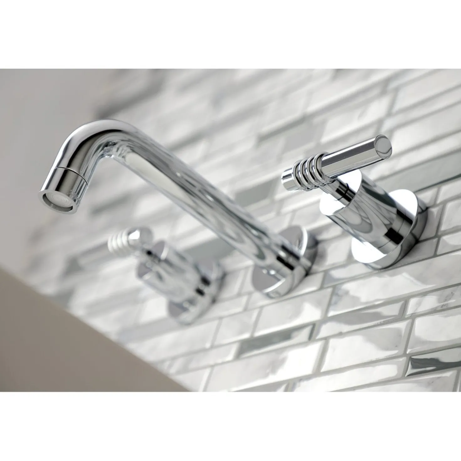 Kingston Brass Milano 2-Handle 8-Inch Wall Mount Bathroom Faucet