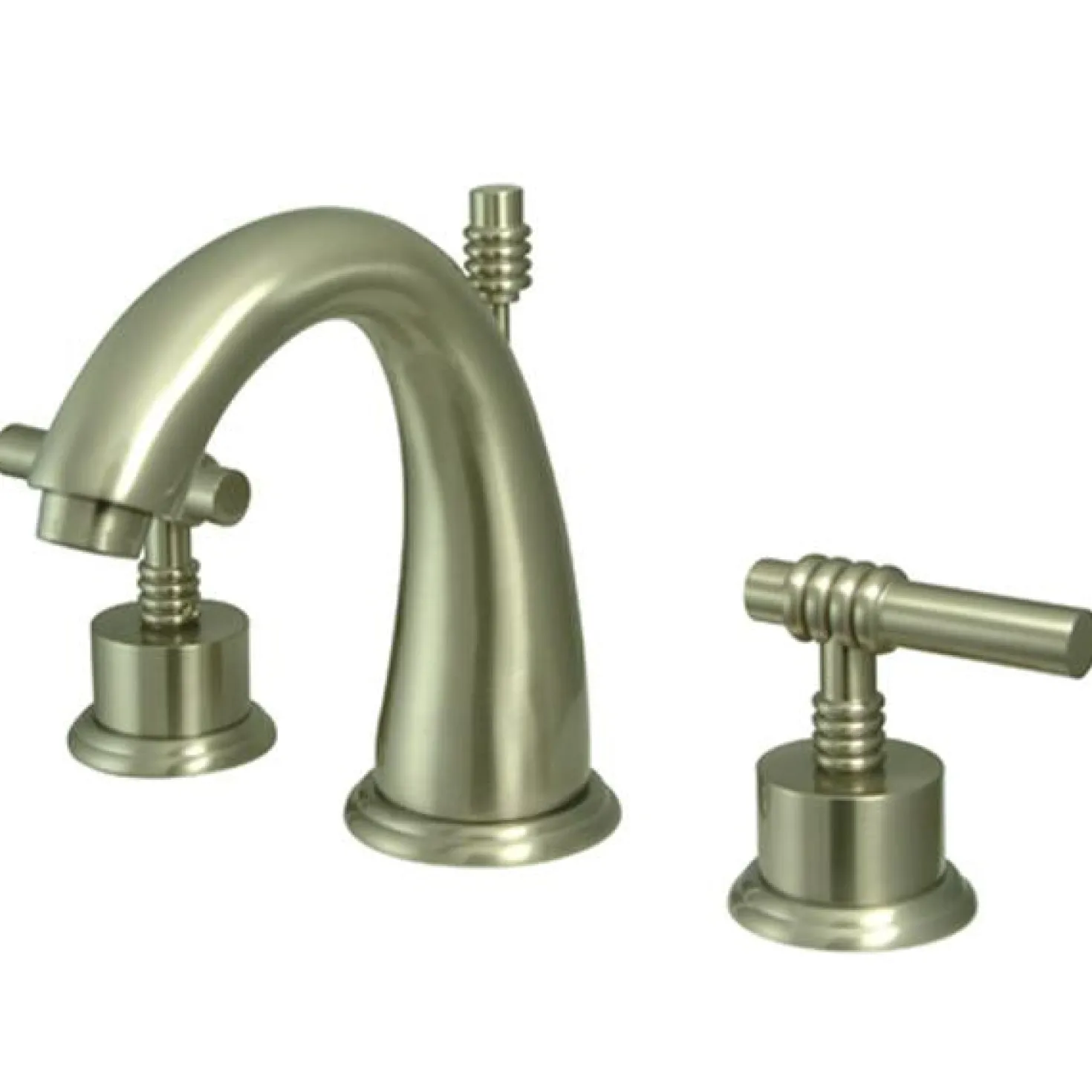 Kingston Brass Milano 8" to 16" Widespread Two Handle Lavatory Faucet with Brass Pop-up