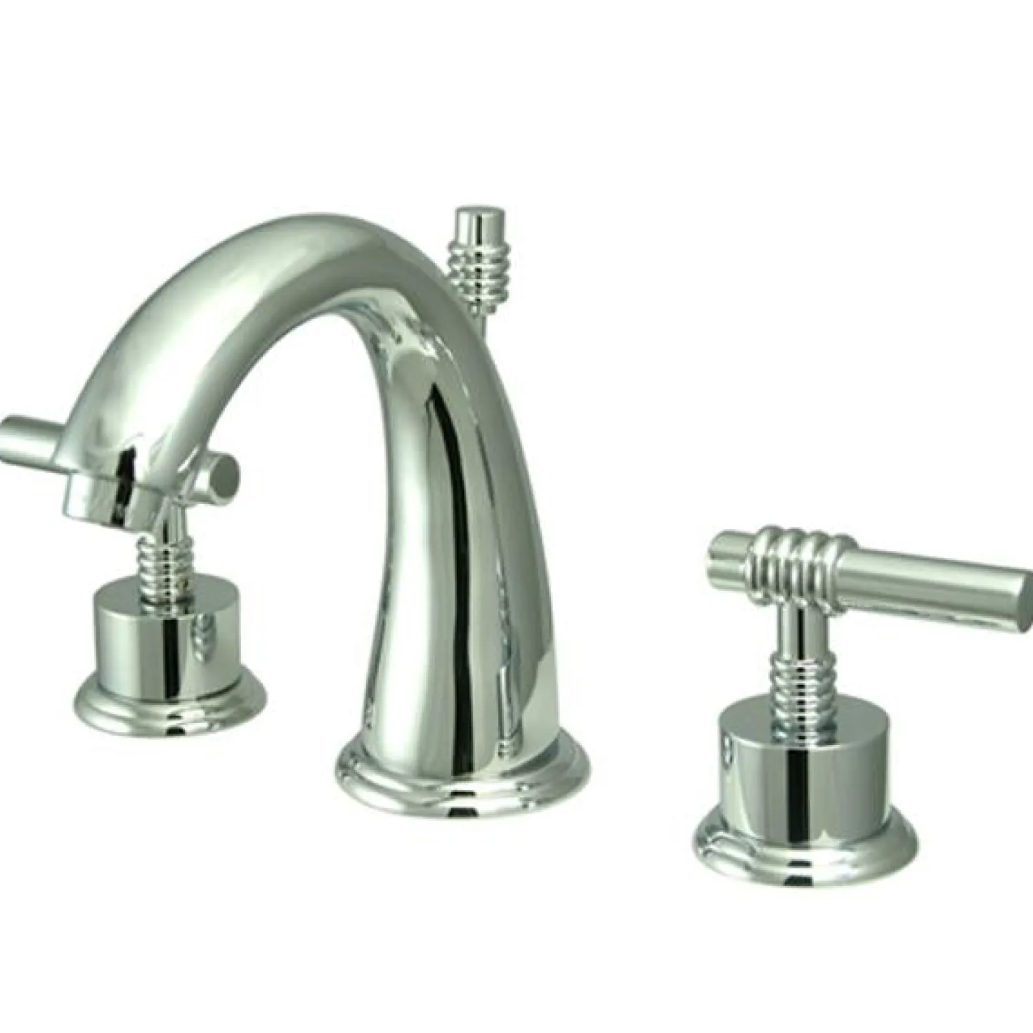 Kingston Brass Milano 8" to 16" Widespread Two Handle Lavatory Faucet with Brass Pop-up