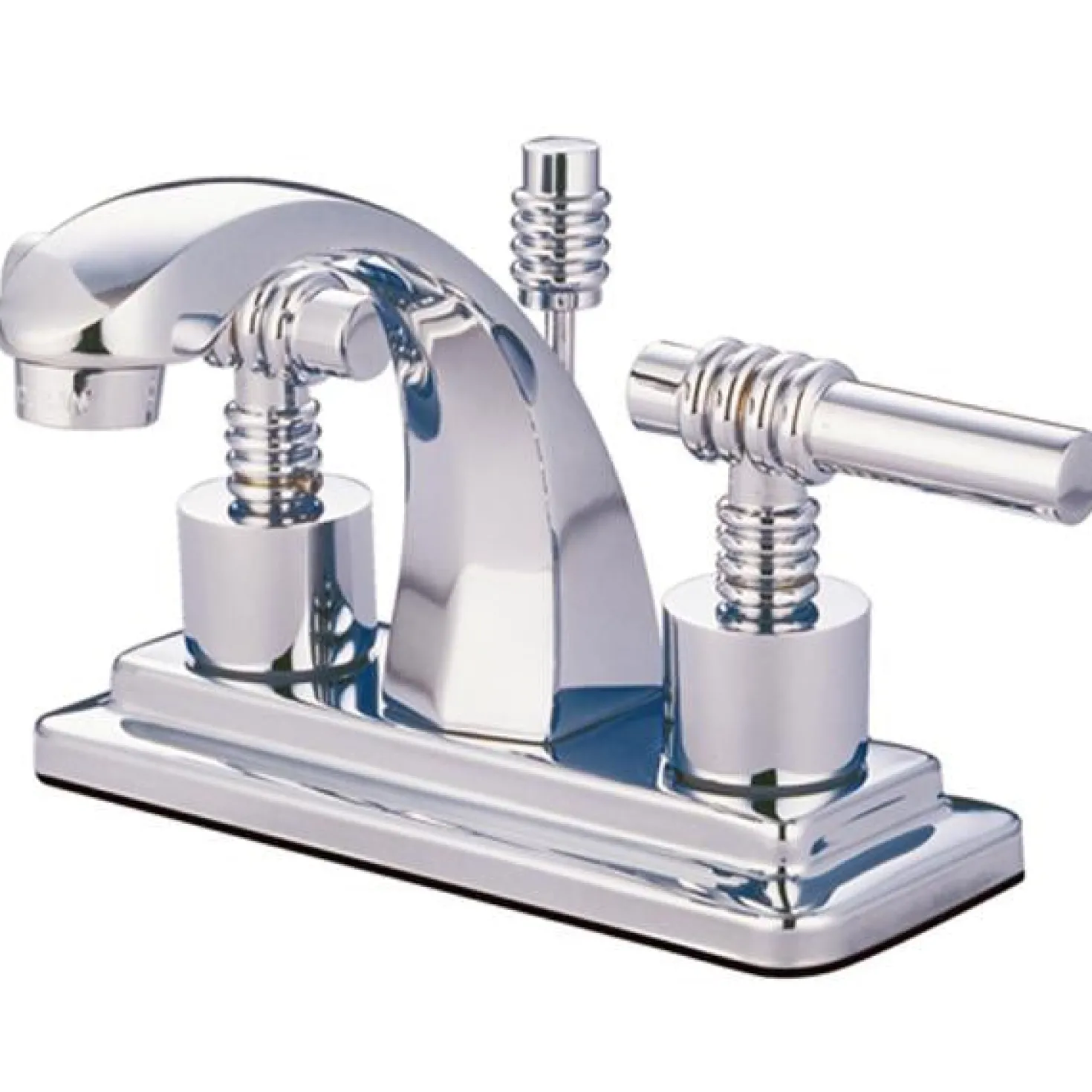 Kingston Brass Milano Two Handle 4" Centerset Lavatory Faucet with Brass Pop-up
