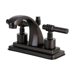 Kingston Brass Milano Two Handle 4" Centerset Lavatory Faucet with Brass Pop-up