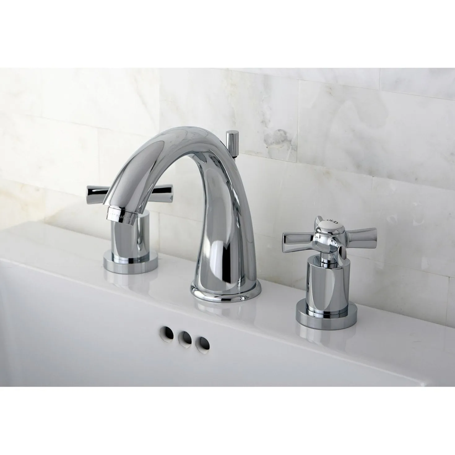 Kingston Brass Millennium Deck Mount 8" Widespread Bathroom Faucet