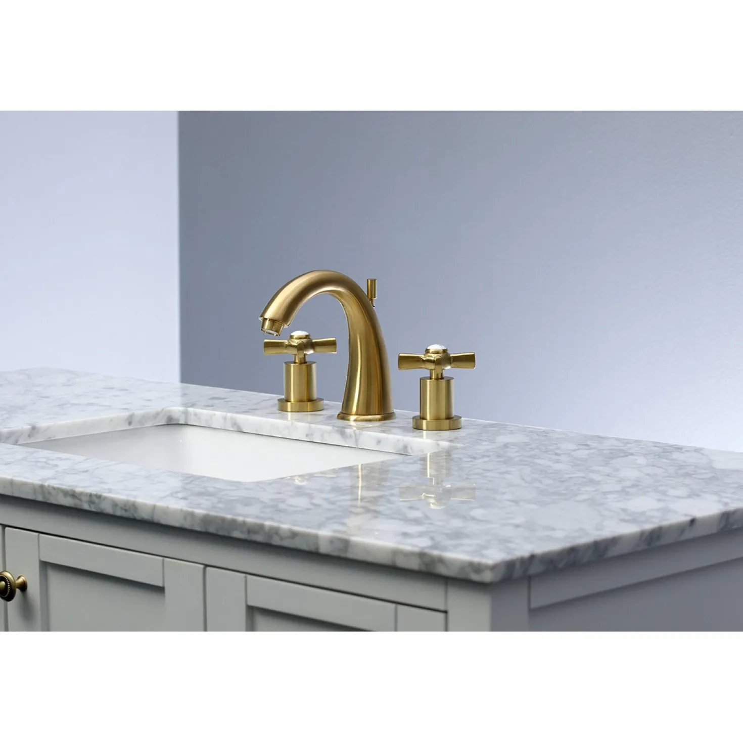 Kingston Brass Millennium Deck Mount 8" Widespread Bathroom Faucet