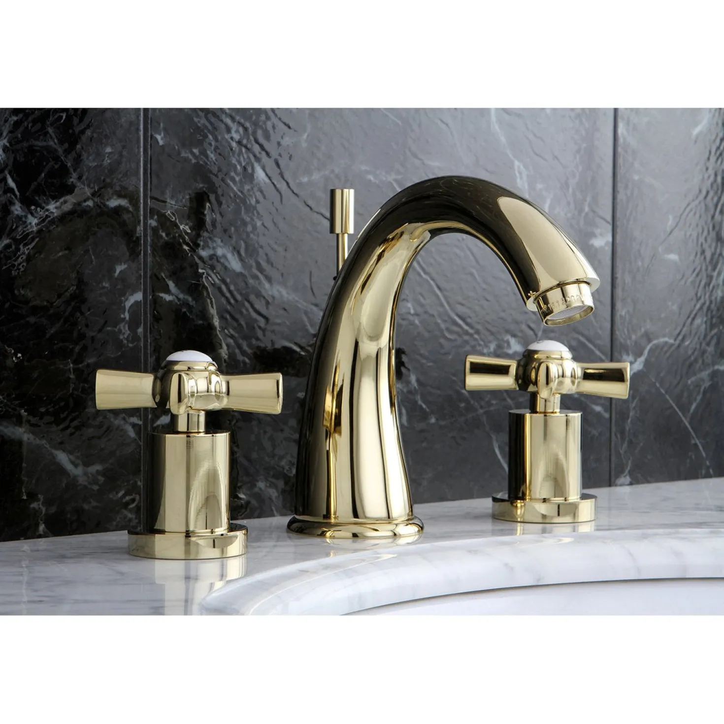 Kingston Brass Millennium Deck Mount 8" Widespread Bathroom Faucet