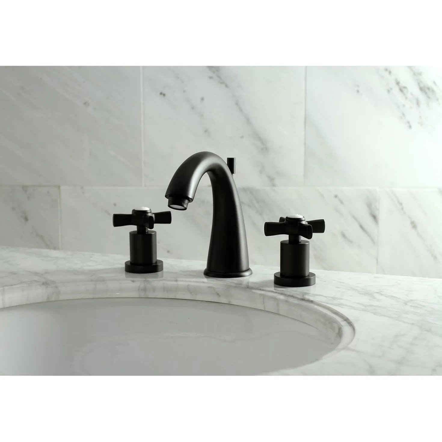 Kingston Brass Millennium Deck Mount 8" Widespread Bathroom Faucet