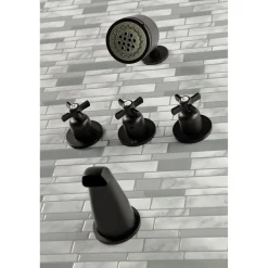 Kingston Brass Millennium Three-Handle Tub and Shower Faucet