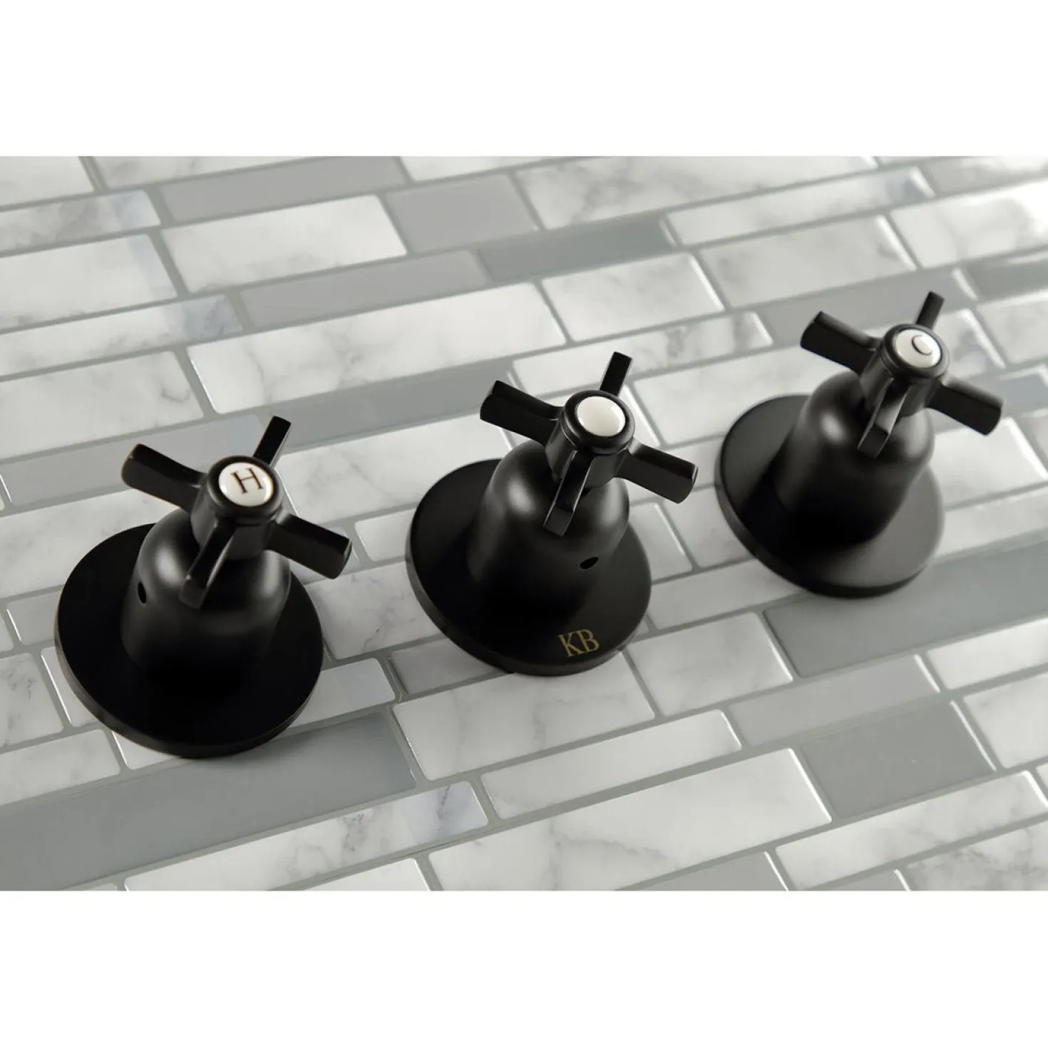 Kingston Brass Millennium Three-Handle Tub and Shower Faucet