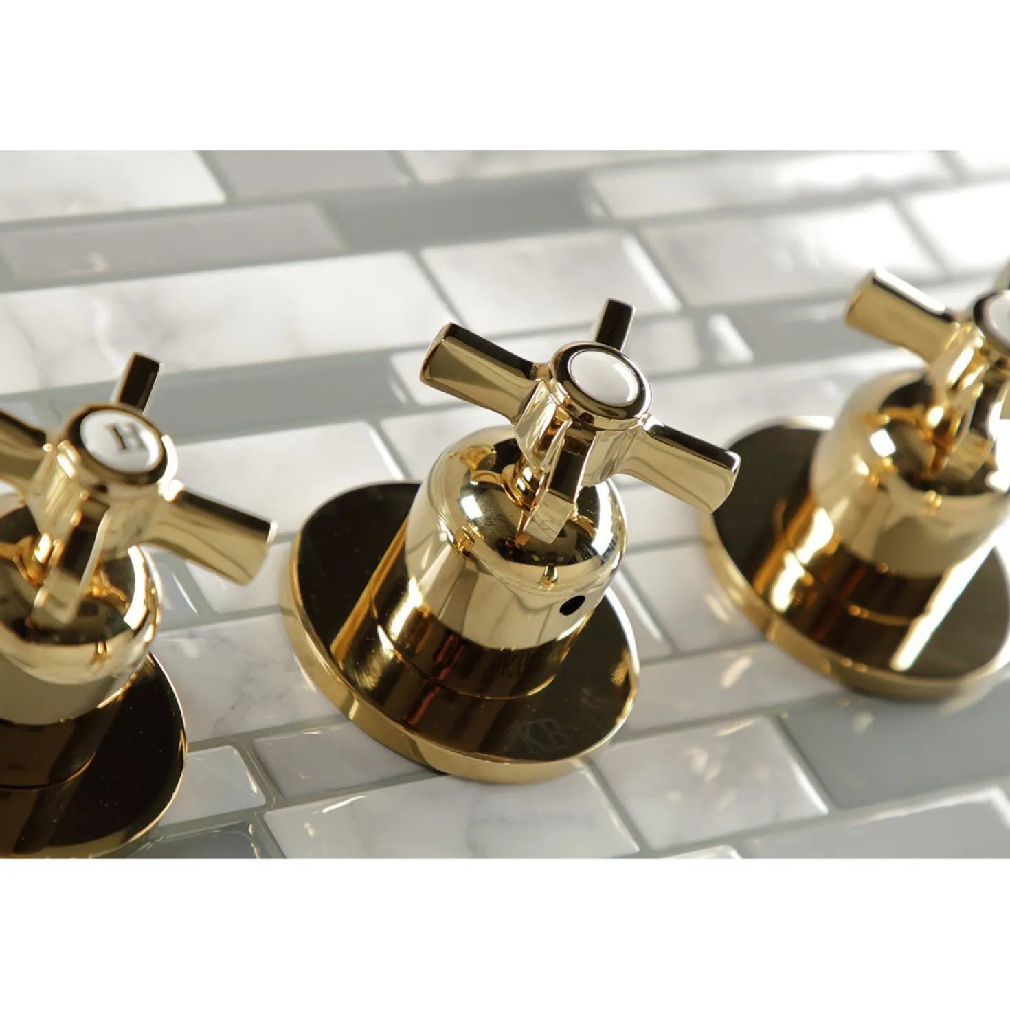 Kingston Brass Millennium Three-Handle Tub and Shower Faucet