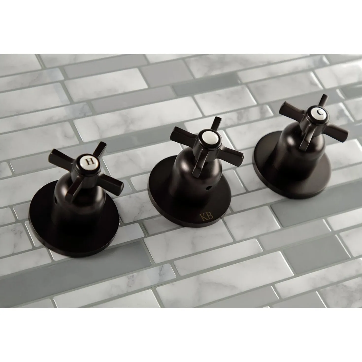 Kingston Brass Millennium Three-Handle Tub and Shower Faucet