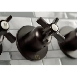 Kingston Brass Millennium Three-Handle Tub and Shower Faucet