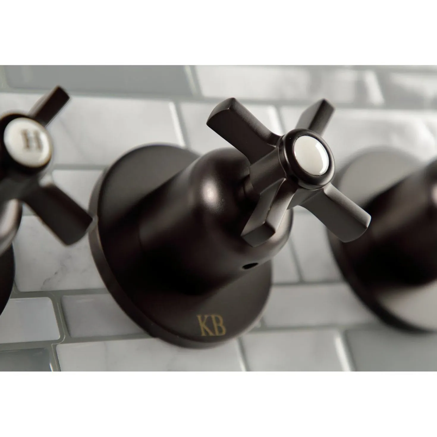 Kingston Brass Millennium Three-Handle Tub and Shower Faucet
