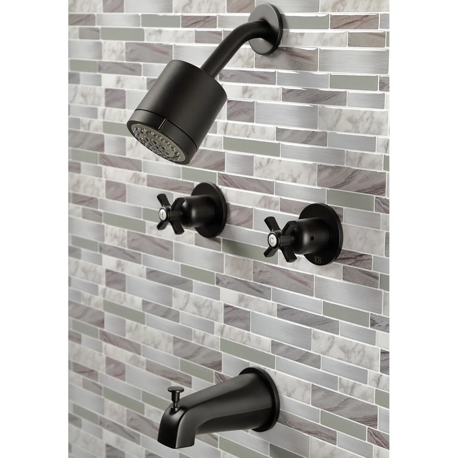 Kingston Brass Millennium Two-Handle Tub and Shower Faucet