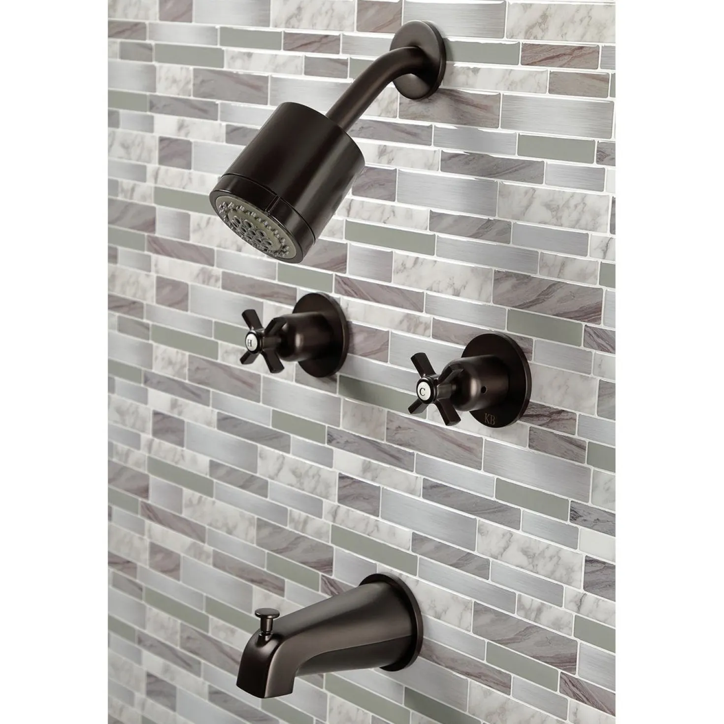 Kingston Brass Millennium Two-Handle Tub and Shower Faucet