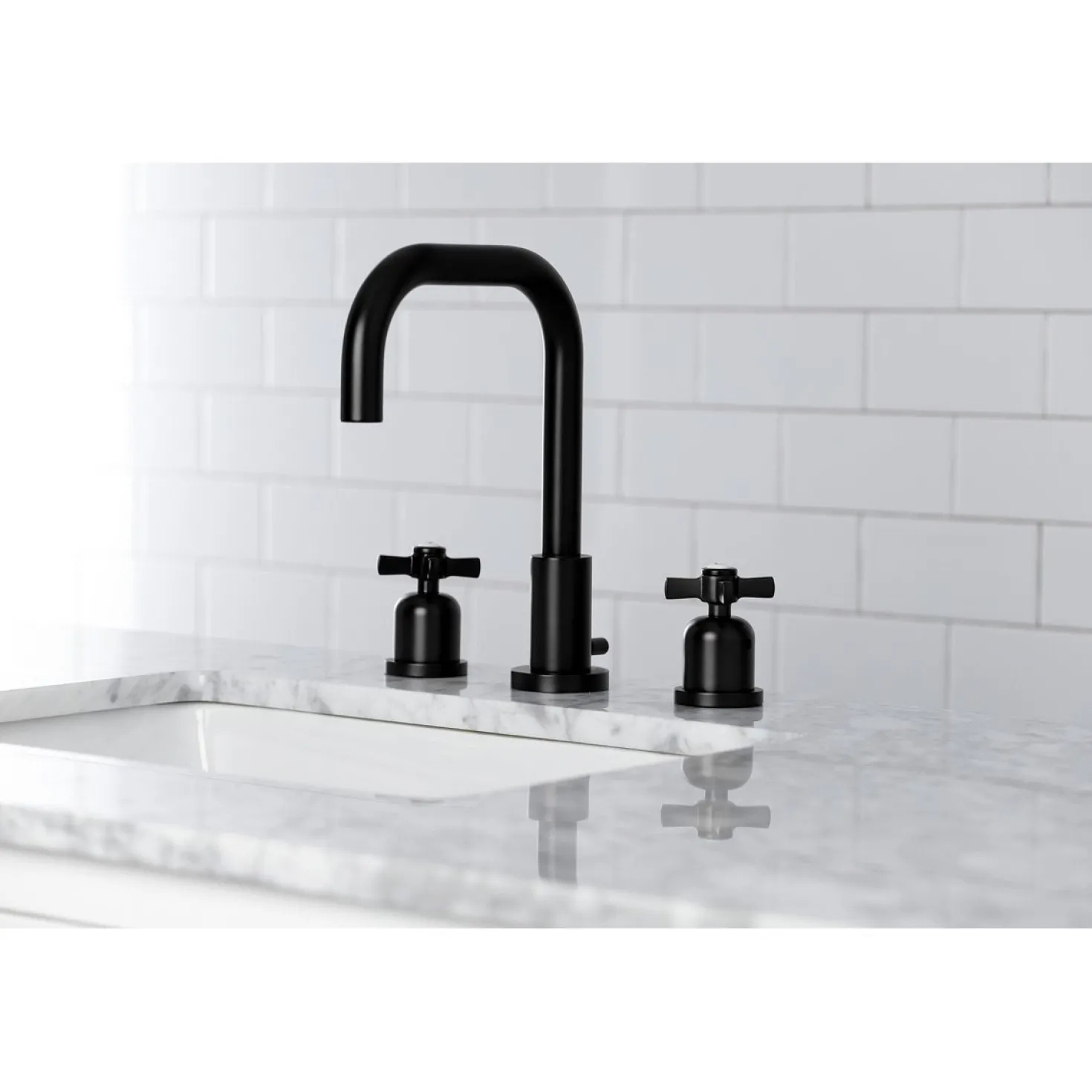 Kingston Brass Millennium Widespread Bathroom Faucet with Brass Pop-Up
