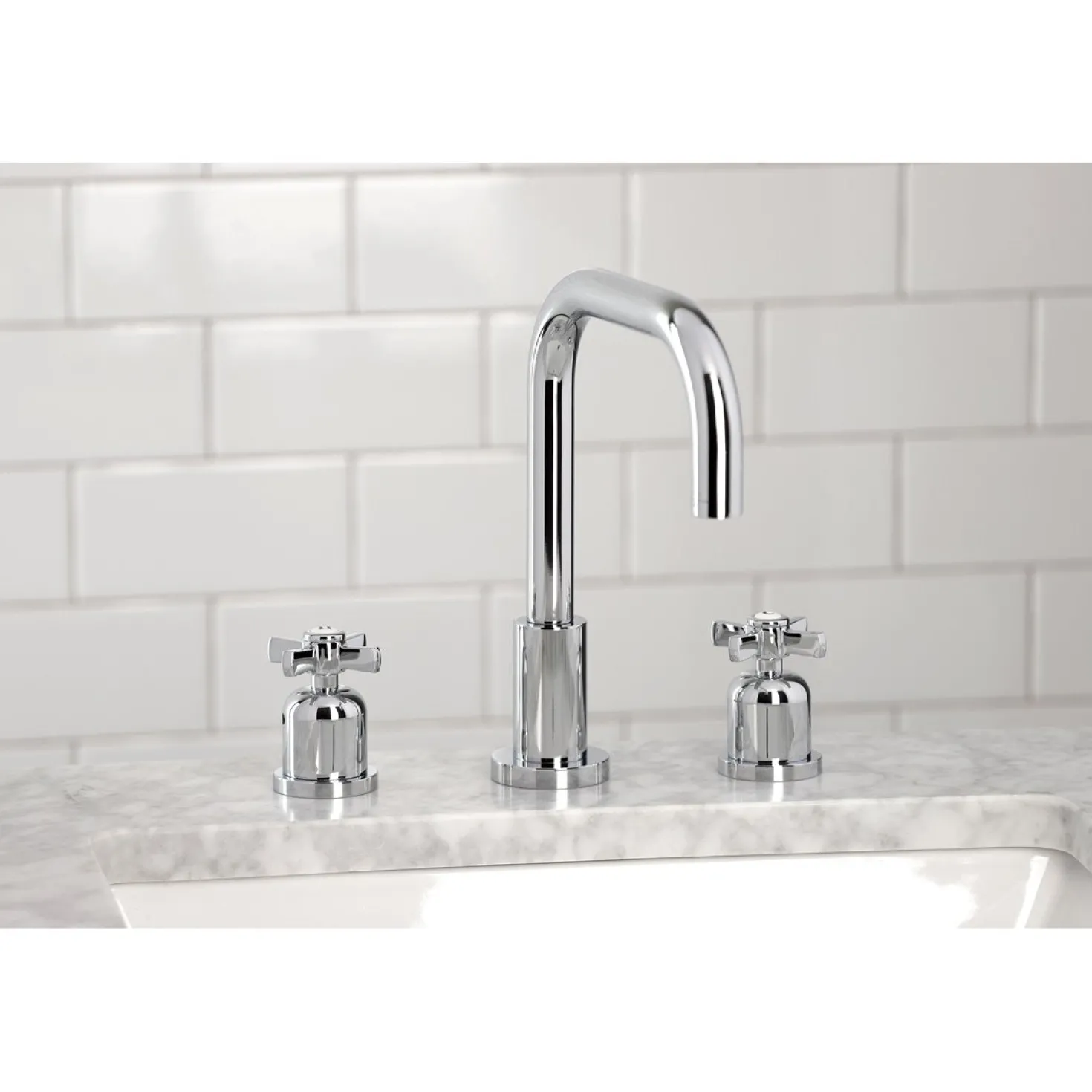 Kingston Brass Millennium Widespread Bathroom Faucet with Brass Pop-Up