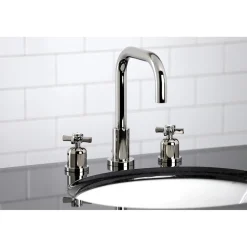 Kingston Brass Millennium Widespread Bathroom Faucet with Brass Pop-Up