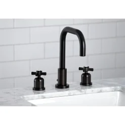 Kingston Brass Millennium Widespread Bathroom Faucet with Brass Pop-Up