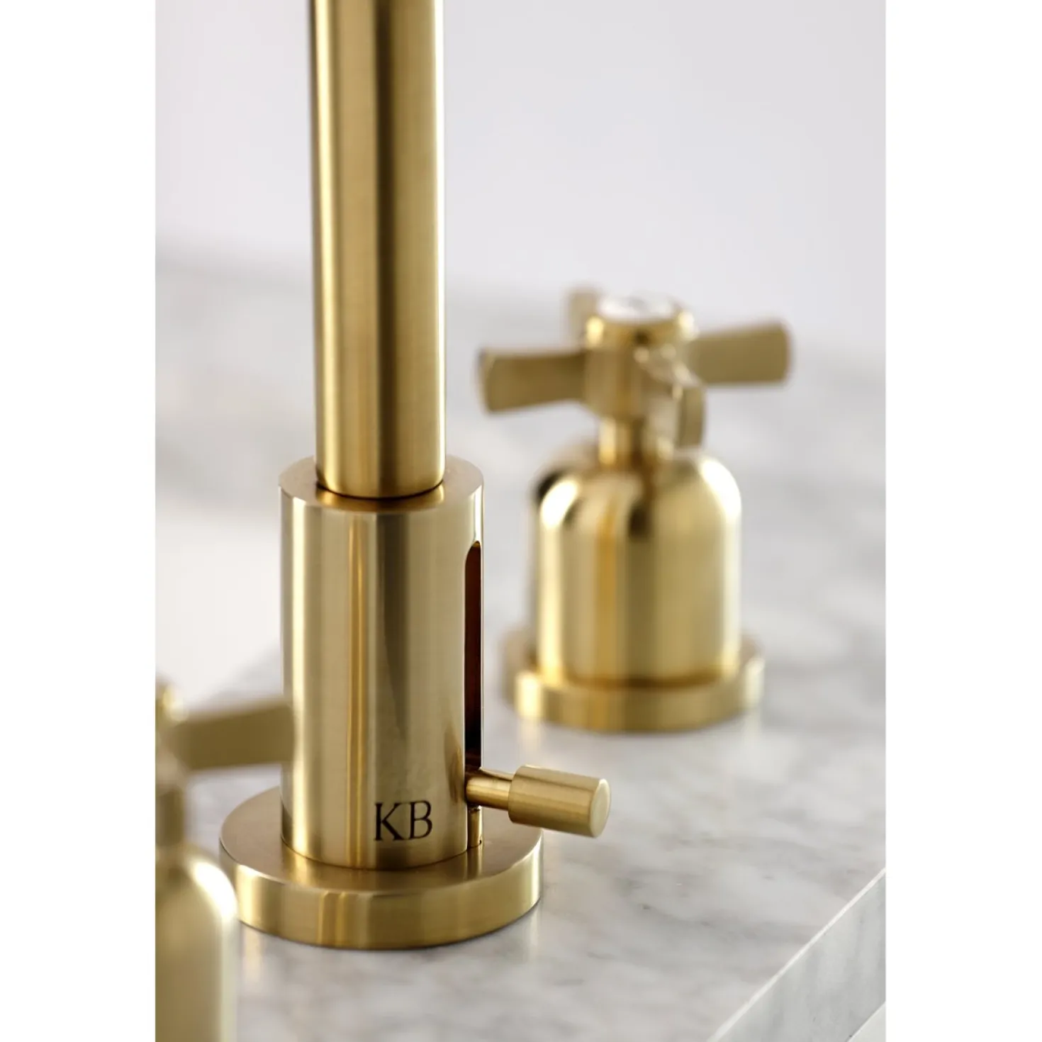 Kingston Brass Millennium Widespread Bathroom Faucet with Brass Pop-Up