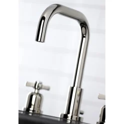 Kingston Brass Millennium Widespread Bathroom Faucet with Brass Pop-Up