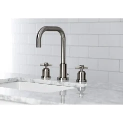 Kingston Brass Millennium Widespread Bathroom Faucet with Brass Pop-Up