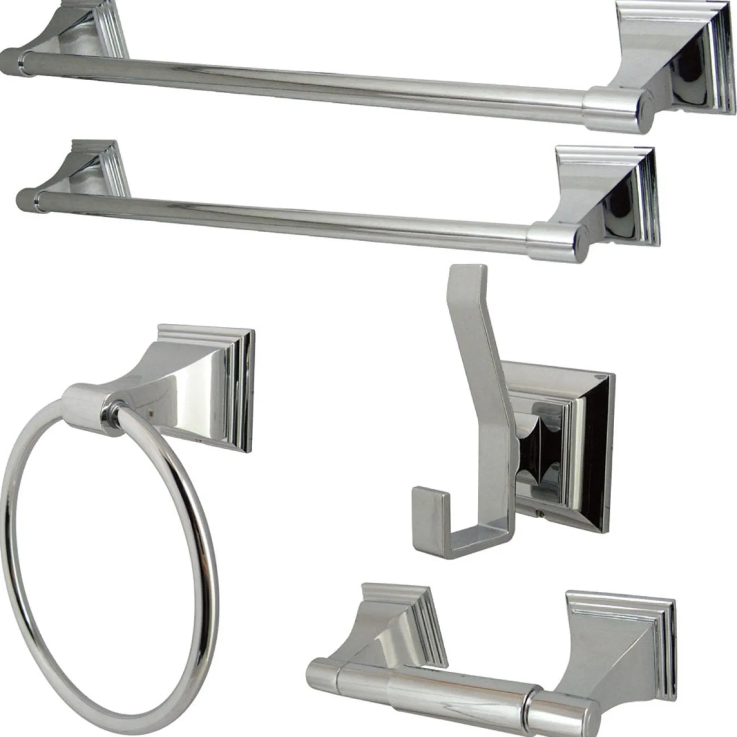 Kingston Brass Monarch Collection 5-Piece Towel Bar Bath Hardware Set