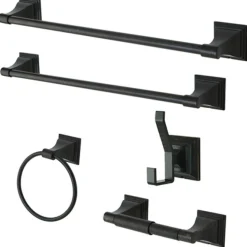 Kingston Brass Monarch Collection 5-Piece Towel Bar Bath Hardware Set