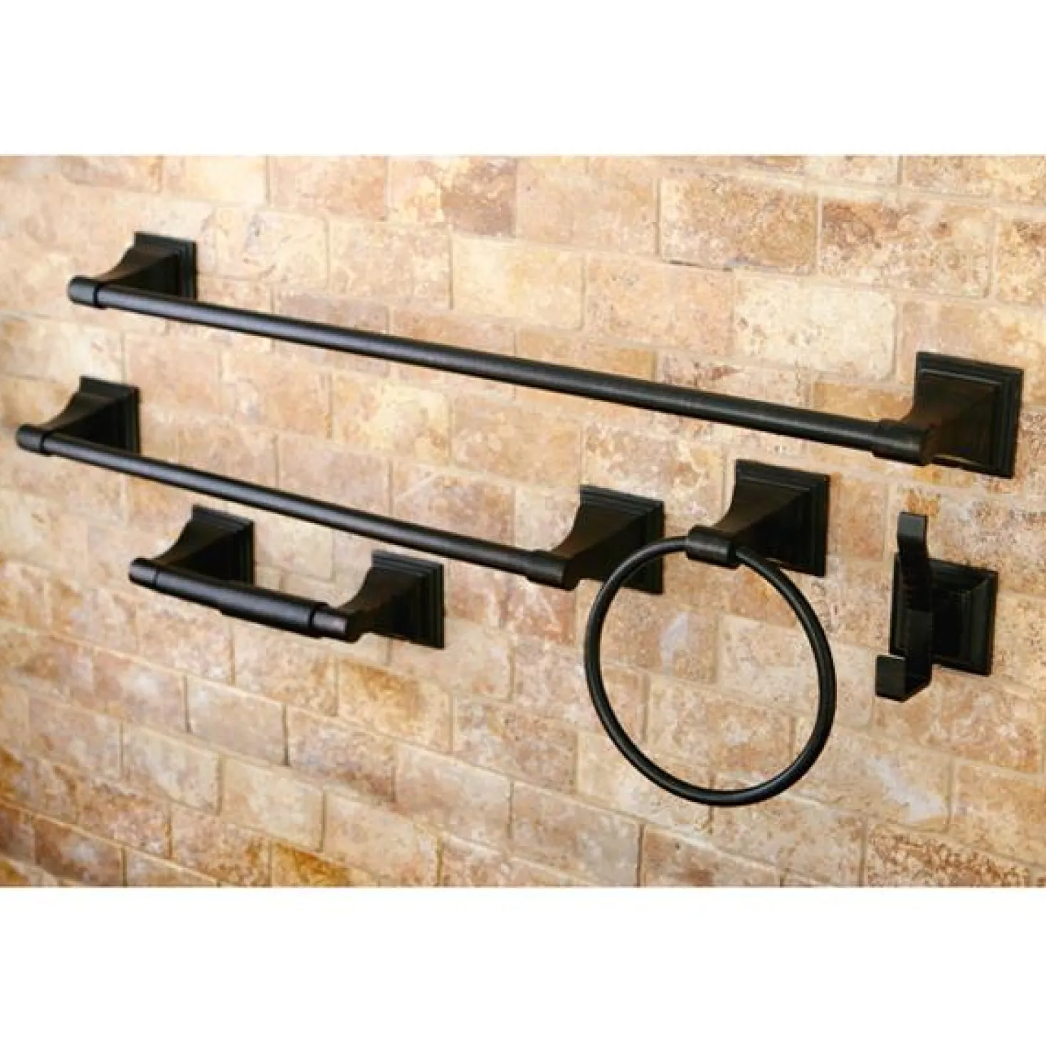Kingston Brass Monarch Collection 5-Piece Towel Bar Bath Hardware Set