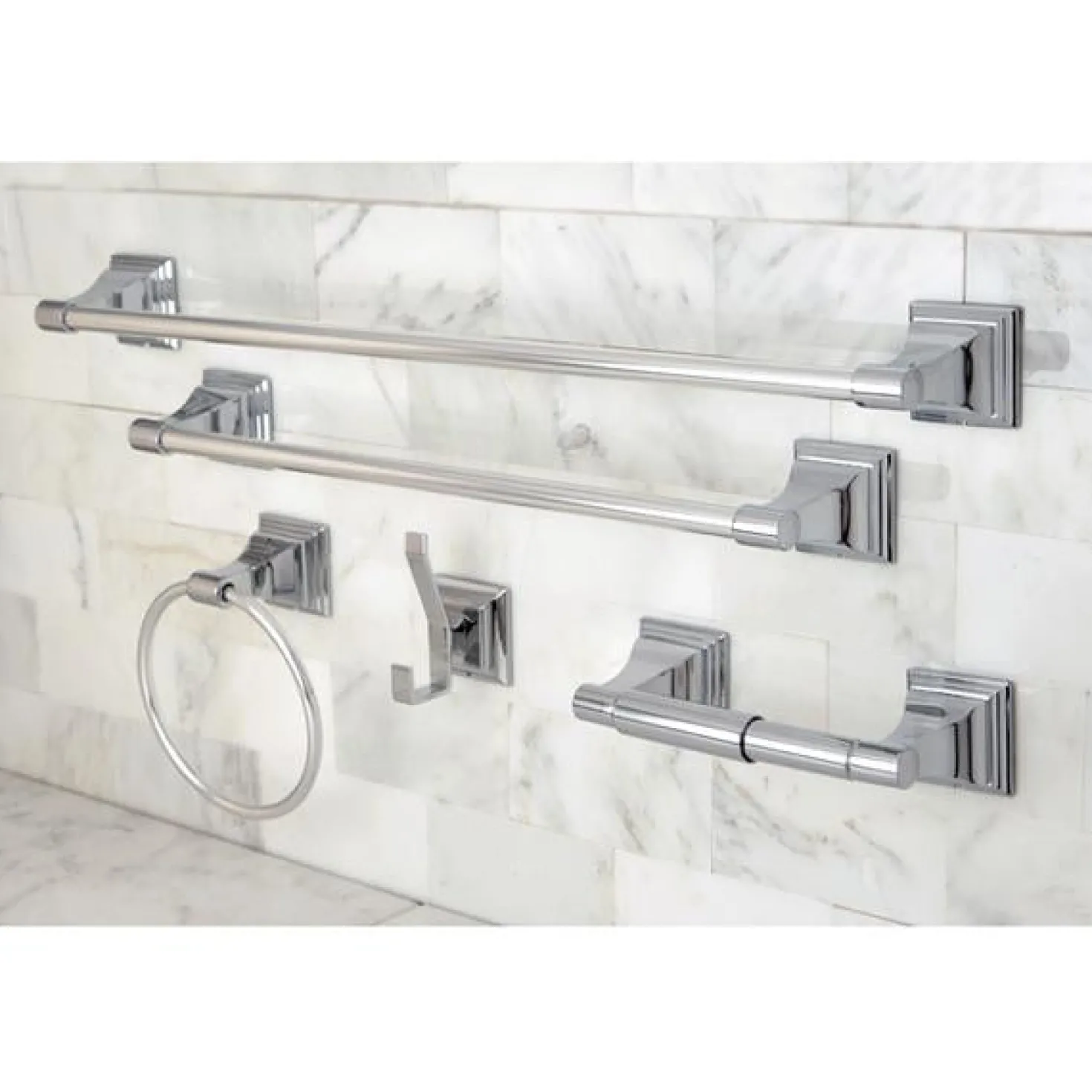 Kingston Brass Monarch Collection 5-Piece Towel Bar Bath Hardware Set