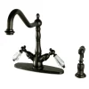 Kingston Brass Mono Deck Mount Kitchen Faucet with Brass Sprayer