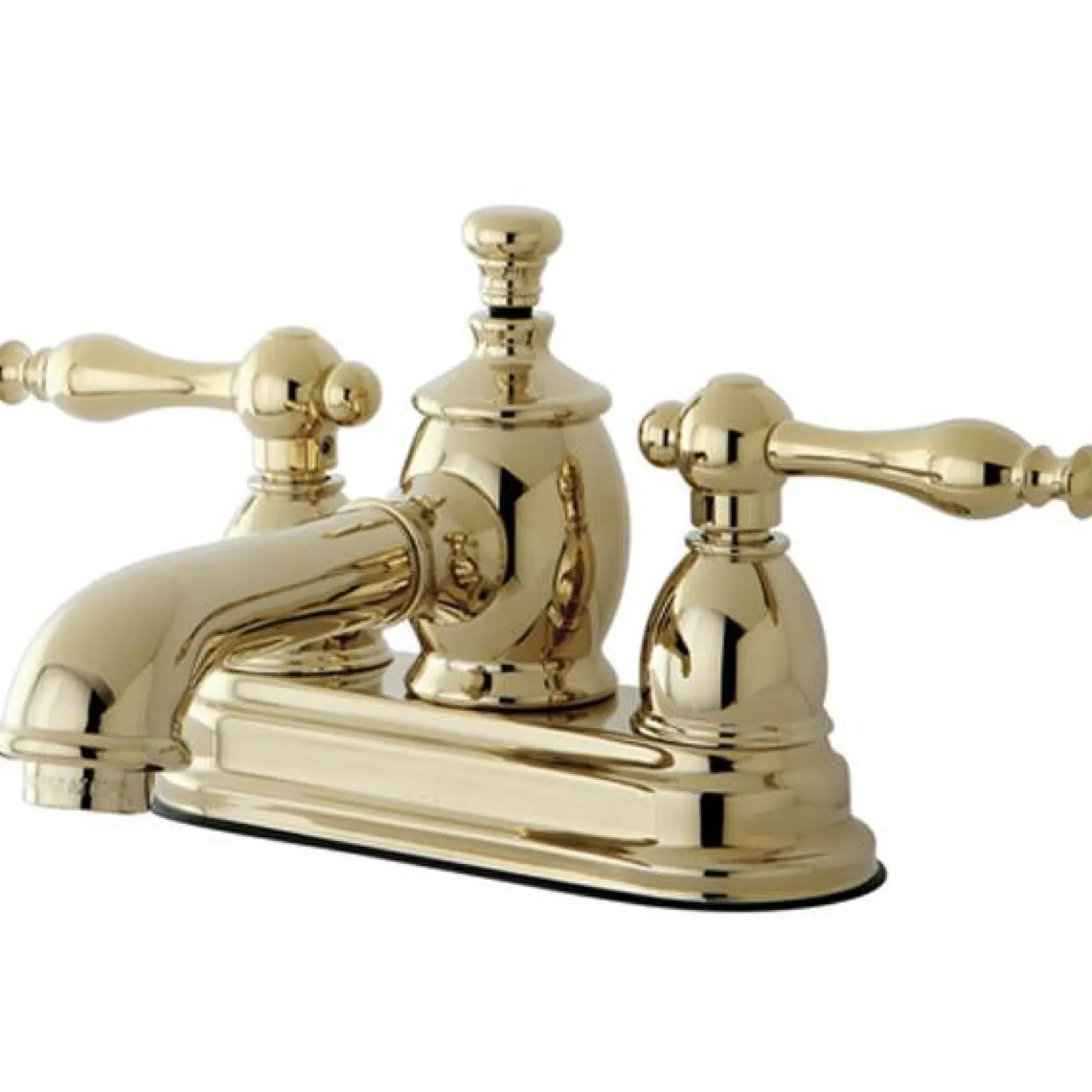 Kingston Brass Naples 4" Centerset Lavatory Faucet with Heritage Spout and Metal Lever Handle