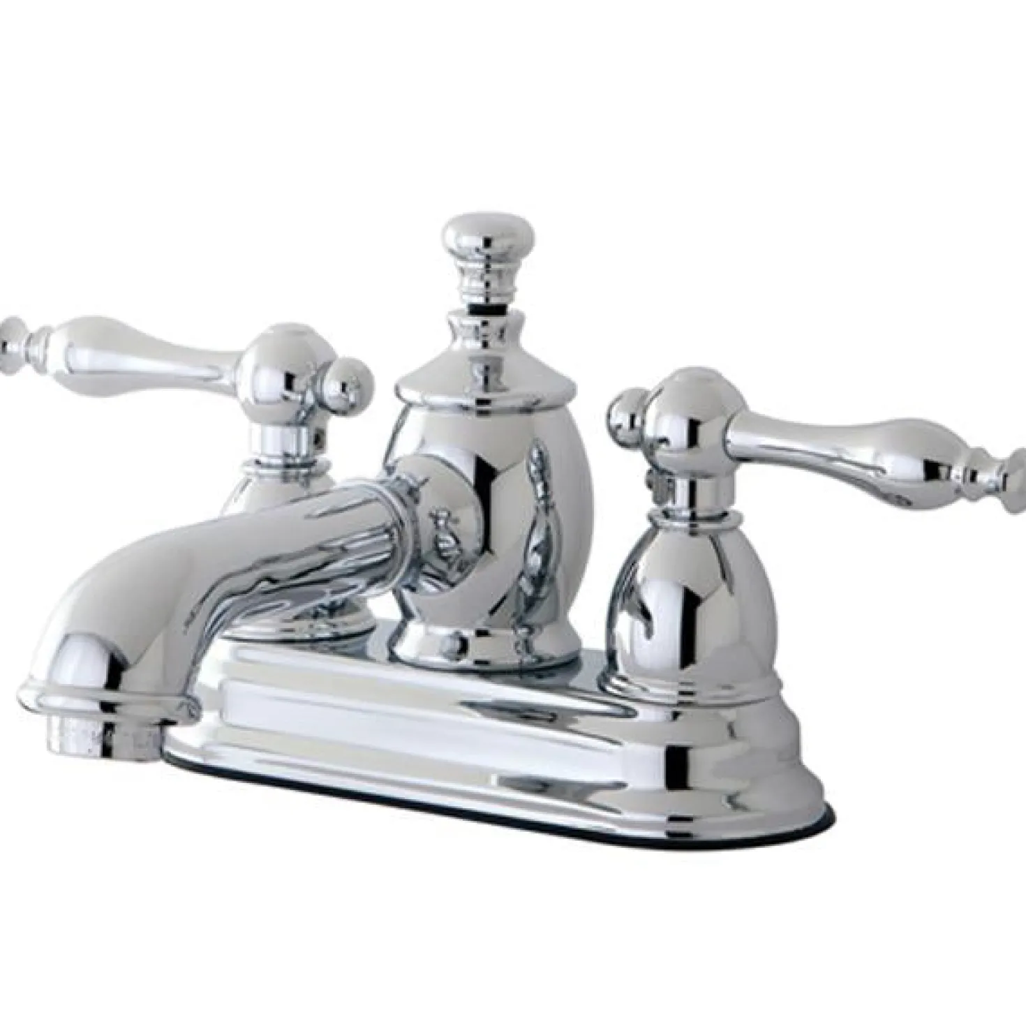 Kingston Brass Naples 4" Centerset Lavatory Faucet with Heritage Spout and Metal Lever Handle