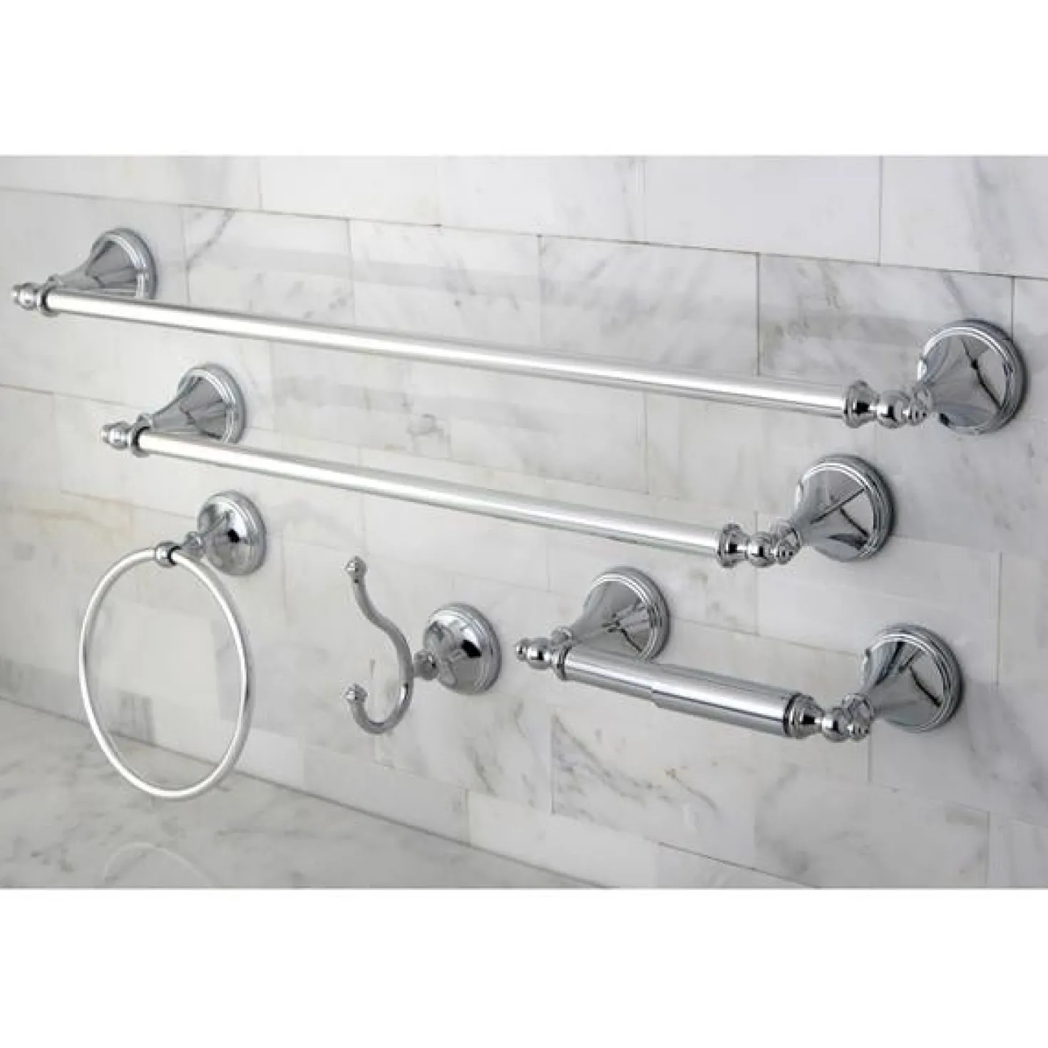 Kingston Brass Naples Collection 5-Piece Towel Bar Bath Hardware Set