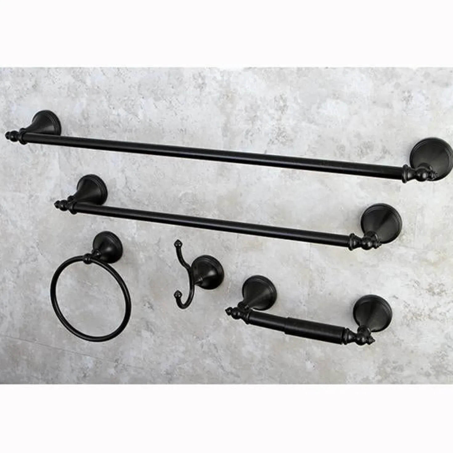 Kingston Brass Naples Collection 5-Piece Towel Bar Bath Hardware Set