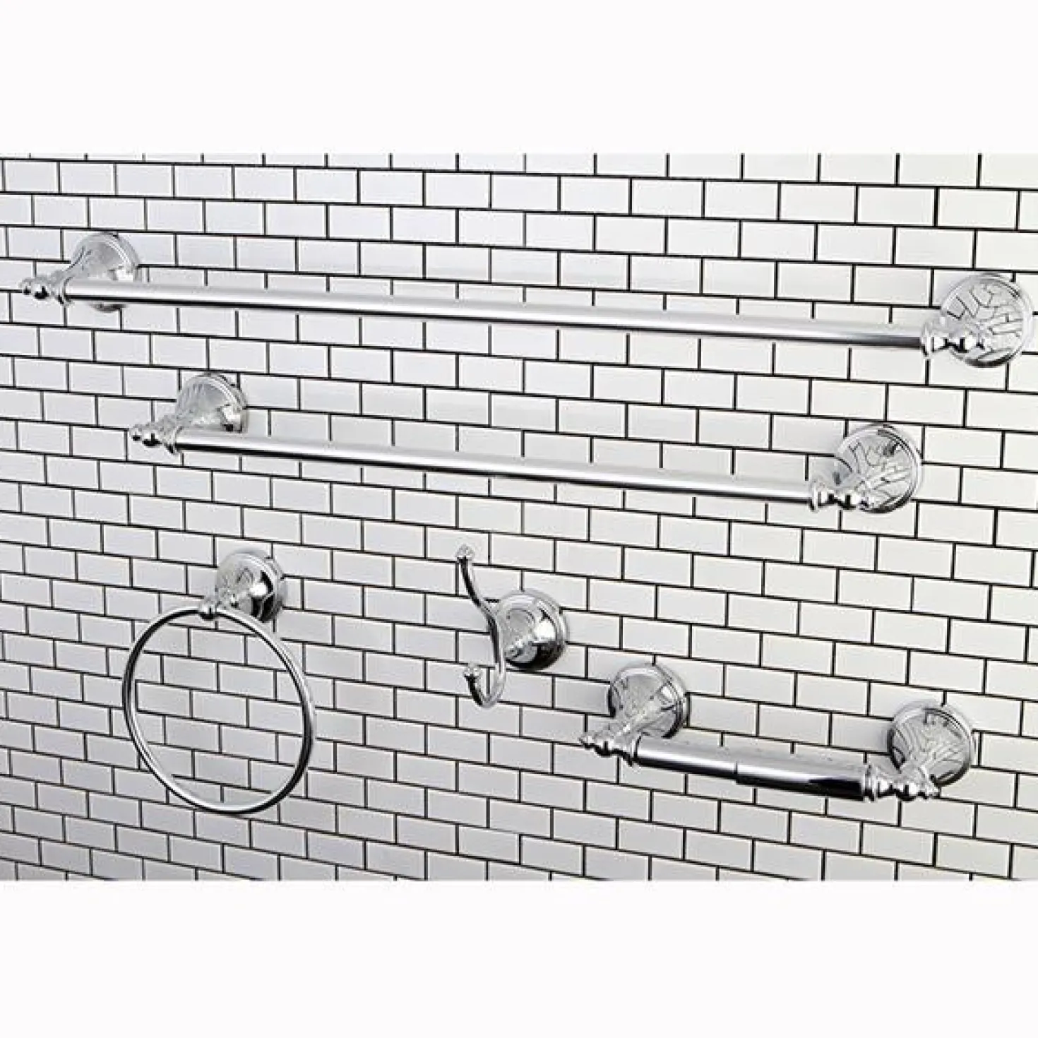Kingston Brass Naples Collection 5-Piece Towel Bar Bath Hardware Set