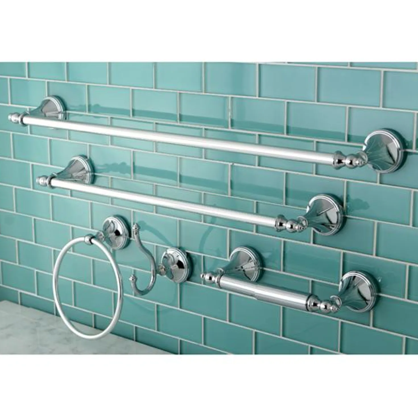 Kingston Brass Naples Collection 5-Piece Towel Bar Bath Hardware Set