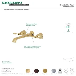 Kingston Brass Naples 2-Handle Wall Mount Roman Tub Faucet