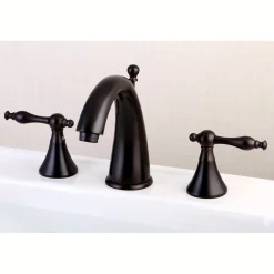 Kingston Brass Naples 3-Hole 8-Inch Widespread Bathroom Faucet