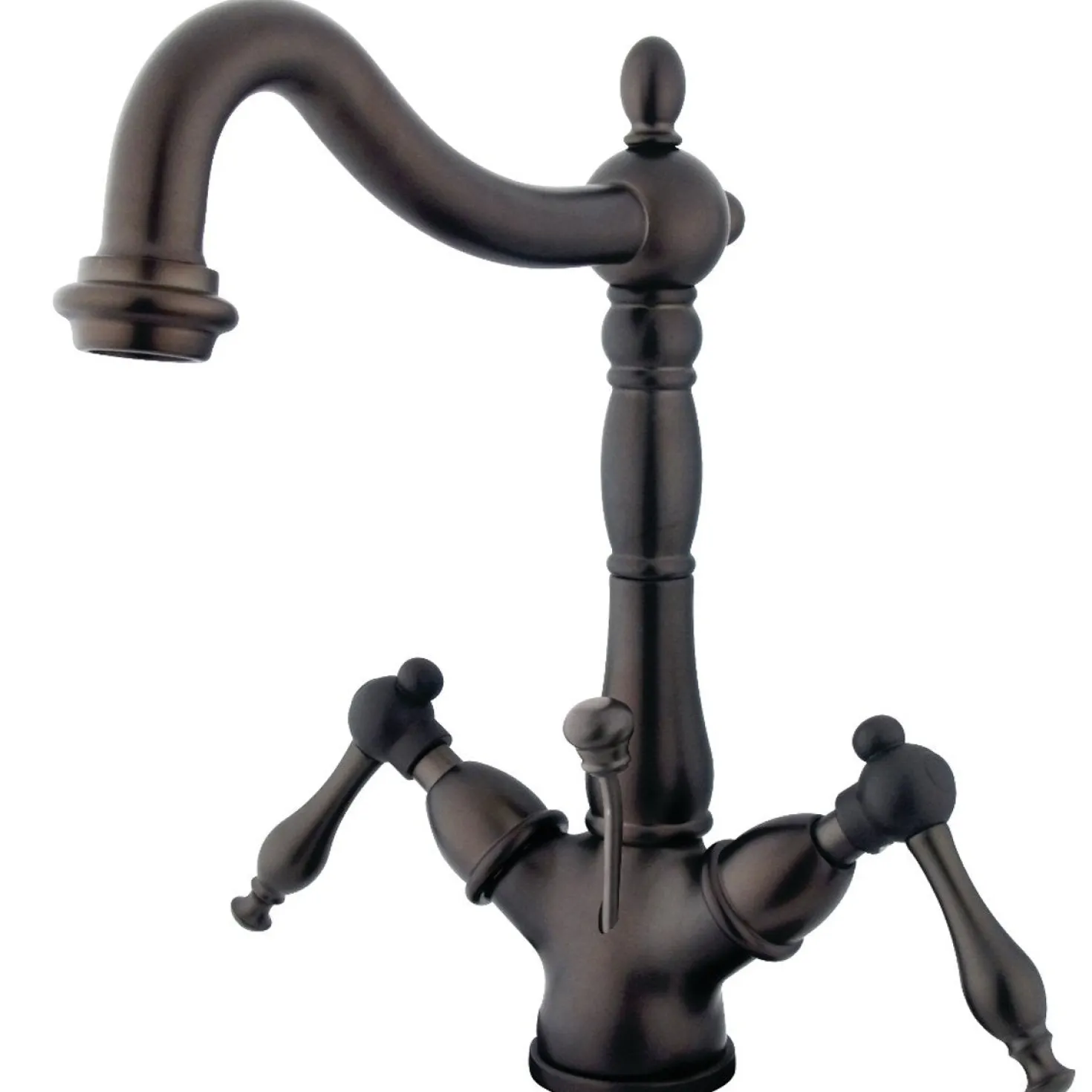 Kingston Brass Naples 4-Inch Centerset Deck Mount Bathroom Faucet