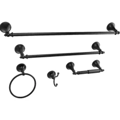 Kingston Brass Naples 5-Piece Bathroom Accessory Set in Black
